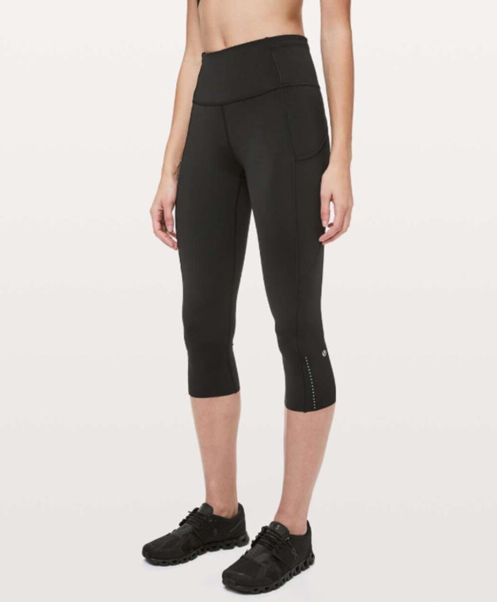 Black Lululemon Fast and Free Cropped Length Size 6